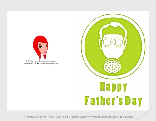 Gas Mask Toxic | Cut & Fold 5x7 Happy Fathers Day Card