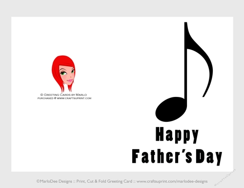 Music Note | Cut & Fold 5x7 Happy Fathers Day Card