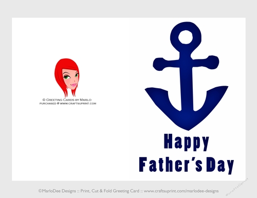 Nautical Anchor | Cut & Fold 5x7 Happy Fathers Day Card 1