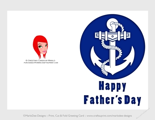 Nautical Anchor | Cut & Fold 5x7 Happy Fathers Day Card 2