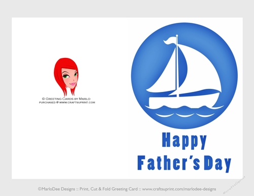 Nautical Sail Boat | Cut & Fold 5x7 Happy Fathers Day Card 3