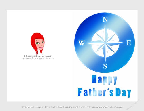 Compass | Cut & Fold 5x7 Happy Fathers Day Card 3