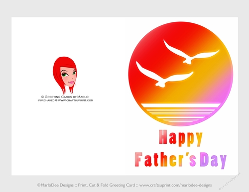 Tropical Sunset | Cut & Fold 5x7 Happy Fathers Day Card 3