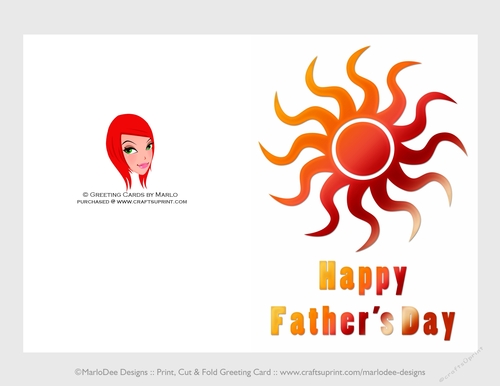 Tropical Sun | Cut & Fold 5x7 Happy Fathers Day Card 1