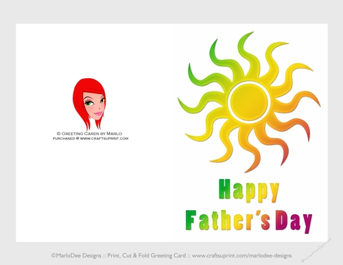 Tropical Sun | Cut & Fold 5x7 Happy Fathers Day Card 2