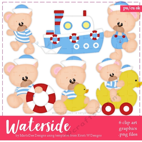 Waterside - Marshmallow Teddy Bear Clip Art Graphics
