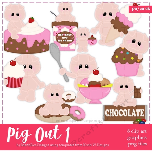 Pig Out - Pig Clip Art Graphics