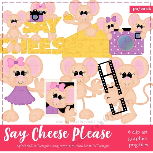 Say Cheese Please - Mice Clip Art Graphics