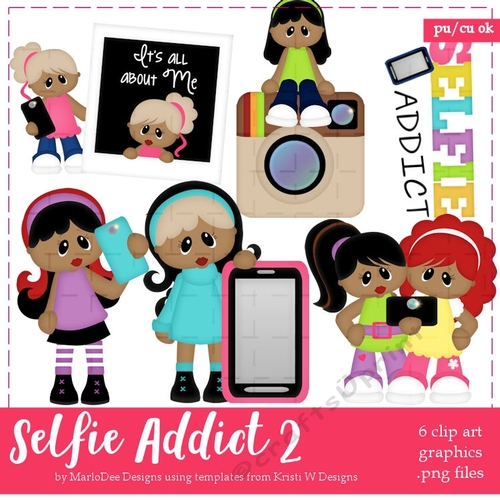 Selfie Addict 2 - Girls Clip Art Graphics