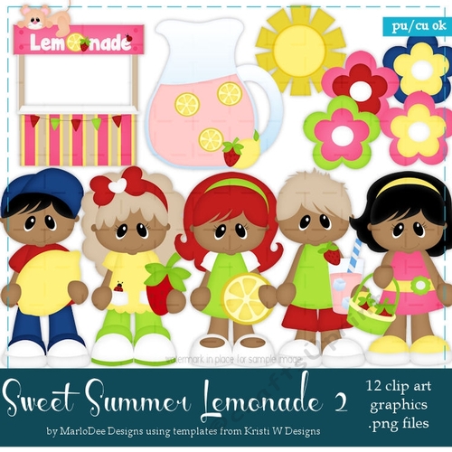 Sweet Summer Lemonade 2 - Children Clip Art Graphics