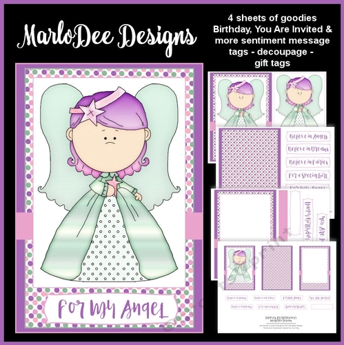 Cute Angel Girl 1 - Mini Card Kit with Mixed Sentiments