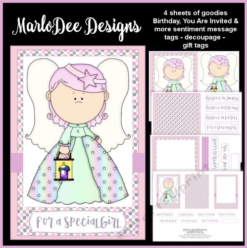 Cute Angel Girl 2 - Mini Card Kit with Mixed Sentiments