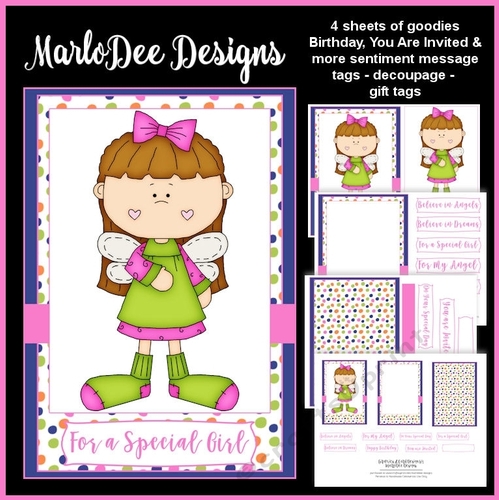 Cute Angel Girl 4 - Mini Card Kit with Mixed Sentiments