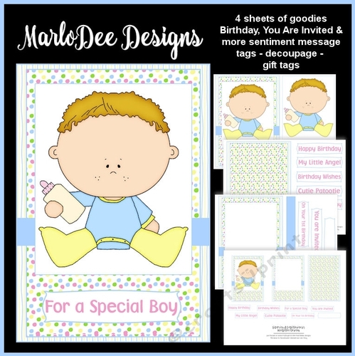 Baby Boy 1 - Mini Card Kit with Mixed Sentiments