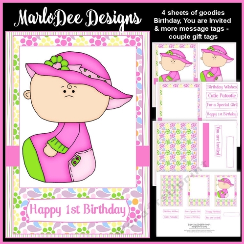 Baby Girl 2 - Mini Card Kit with Mixed Sentiments