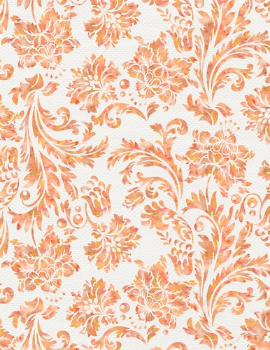 Light Tropical Watercolors - Damask Floral Design A4 Size Backing Paper
