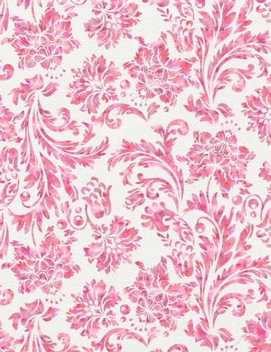 Pink & Purple Watercolors - Damask Floral Design A4 Size Backing Paper
