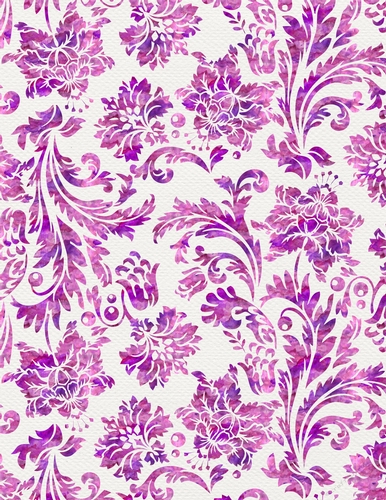 Pink Purple Watercolors - Damask Floral Design A4 Size Backing Paper