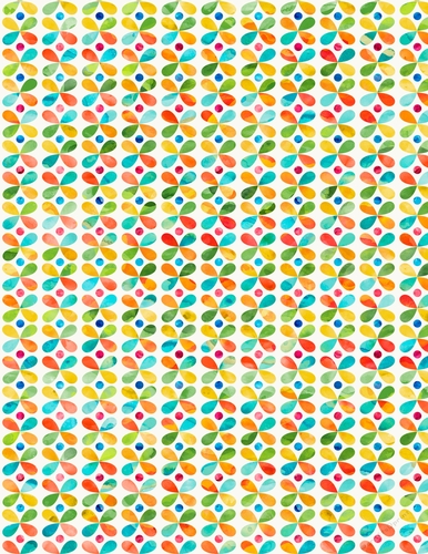 Mix Color Watercolors - Cross Flower Design A4 Size Backing Paper