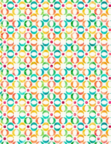 Mix Color Watercolors - Retro Circles & Dots Design A4 Size Backing Paper