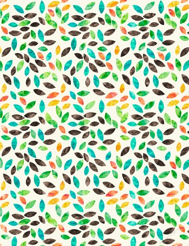 Mix Autumn Colors Watercolors - Scattered Leaves Design A4 Size Backing Paper