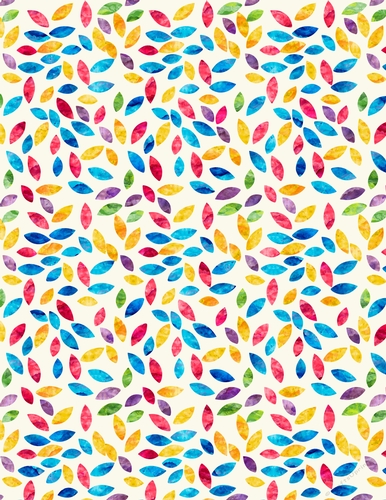 Mix Bright Colors Watercolors - Scattered Leaves Design A4 Size Backing Paper