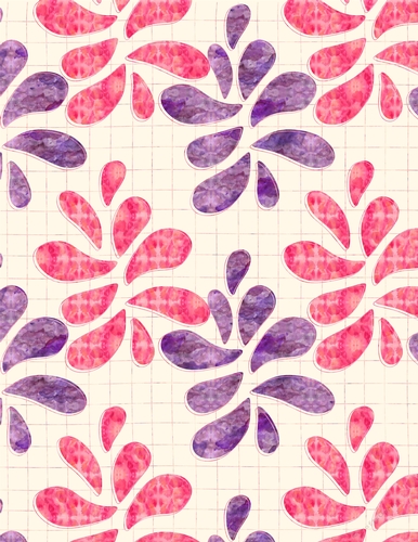 Pink & Purple Watercolors - Water Drops Design A4 Size Backing Paper