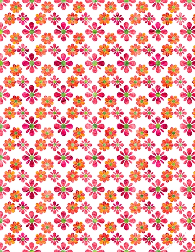 Pink & Orange Watercolors - Flower Design 1 A4 Size Backing Paper