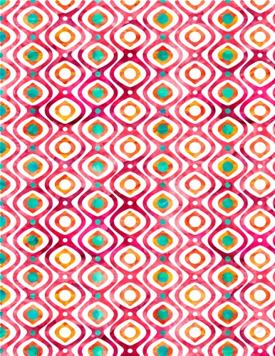 Pink, Blue & Orange Watercolors - Retro Circles Design 1 A4 Size Backing Paper