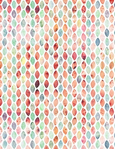 Modern Mix Colors Watercolors 1 - Leaves Design A4 Size Backing Paper