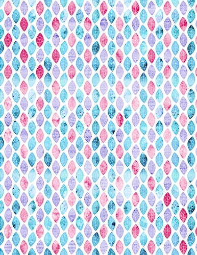 Pink, Purple & Blue Watercolors - Modern Leaves Design A4 Size Backing Paper
