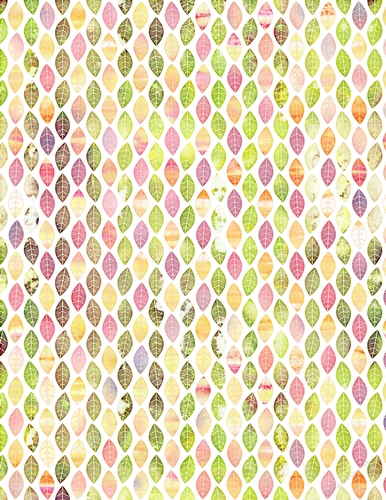 Mixed Summer Colors Watercolors - Modern Leaves Design A4 Size Backing Paper