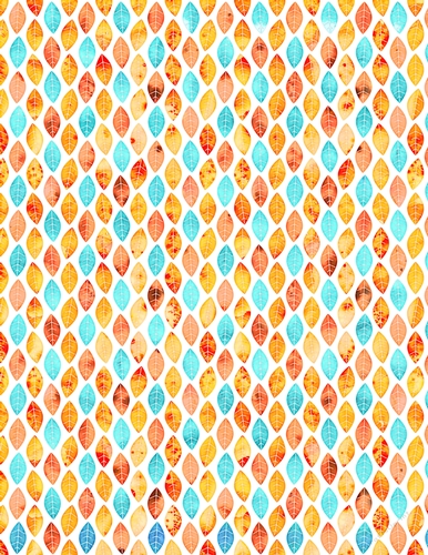 Mixed Summer Tropical Colors Watercolors - Modern Leaves Design A4 Size Backing Paper