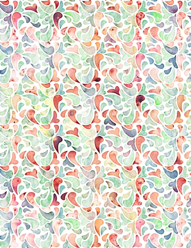 Modern Mix Colors Watercolors - Splashing Water Design A4 Size Backing Paper