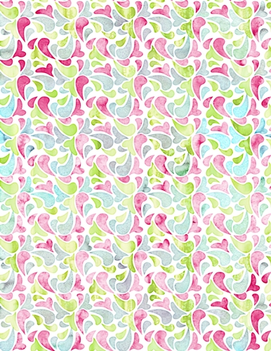 Pink, Blue & Green Colors Watercolors - Splashing Water Design A4 Size Backing Paper