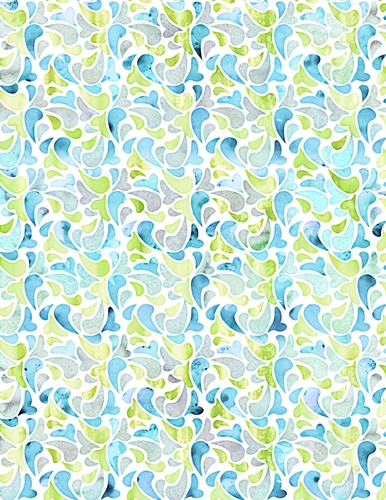 Blue & Green Colors Watercolors - Splashing Water Design A4 Size Backing Paper