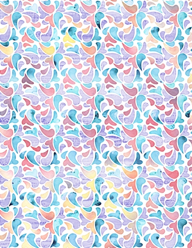 Pink, Blue & Purple Colors Watercolors - Splashing Water Design A4 Size Backing Paper