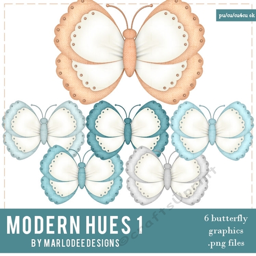 Modern Hues 1 - Butterfly Graphics