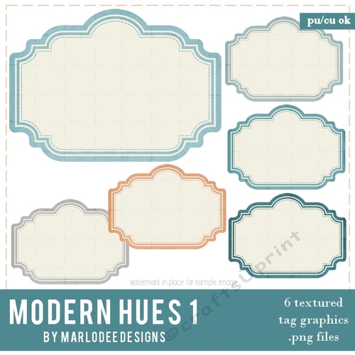 Modern Hues 1 - Journal Sentiment Tags package 1