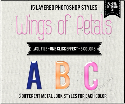 Wings of Petals - Metal Look - Photoshop Styles
