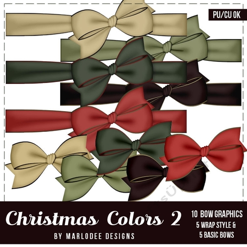 Christmas Colors 2 - Basic and Wrap Style Bows | package 1