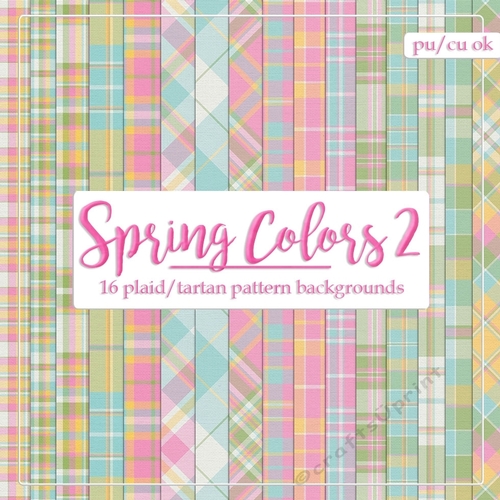 Spring Colors 2 - A4 Size Tartan Plaid Backgrounds (set 1)