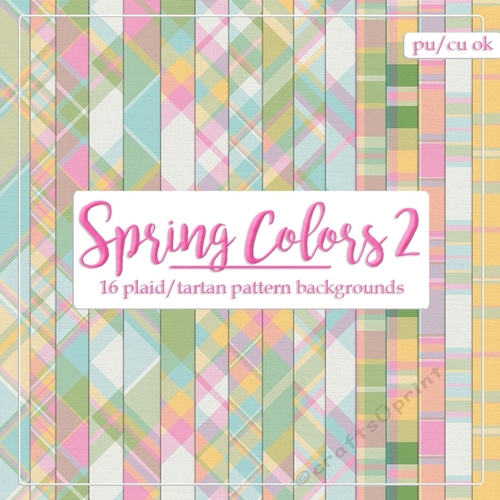 Spring Colors 2 - A4 Size Tartan Plaid Backgrounds (set 2)