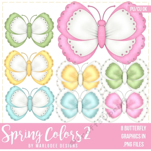 Spring Colors 2 - Butterfly Graphics