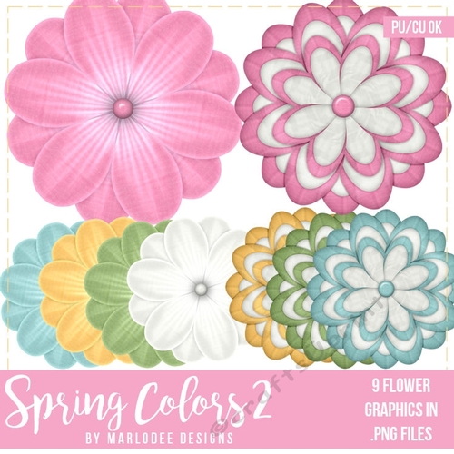 Spring Colors 2 - Flower Graphics (set 2)