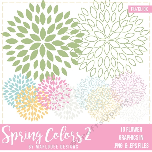 Spring Colors 2 - Dahlia Flower Vector Graphics 