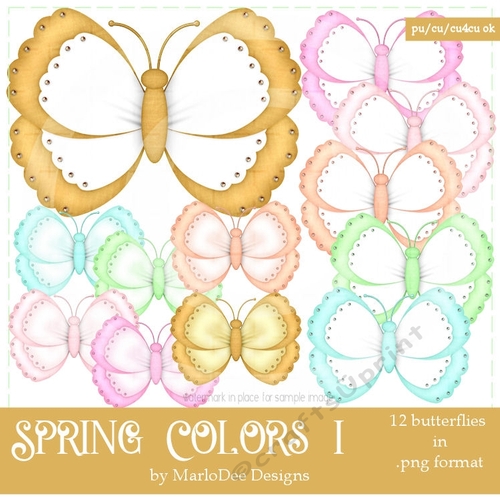 Spring Colors 1 - Butterfly Graphics {set 1}
