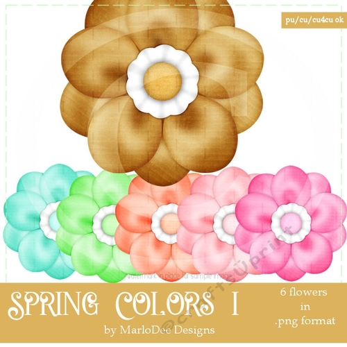 Spring Colors 1 - Flower Graphics {set 1}