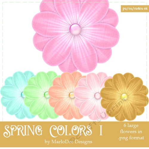 Spring Colors 1 - Flower Graphics {set 2}