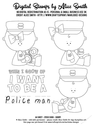 Baby Police - Digital Stamp Graphics